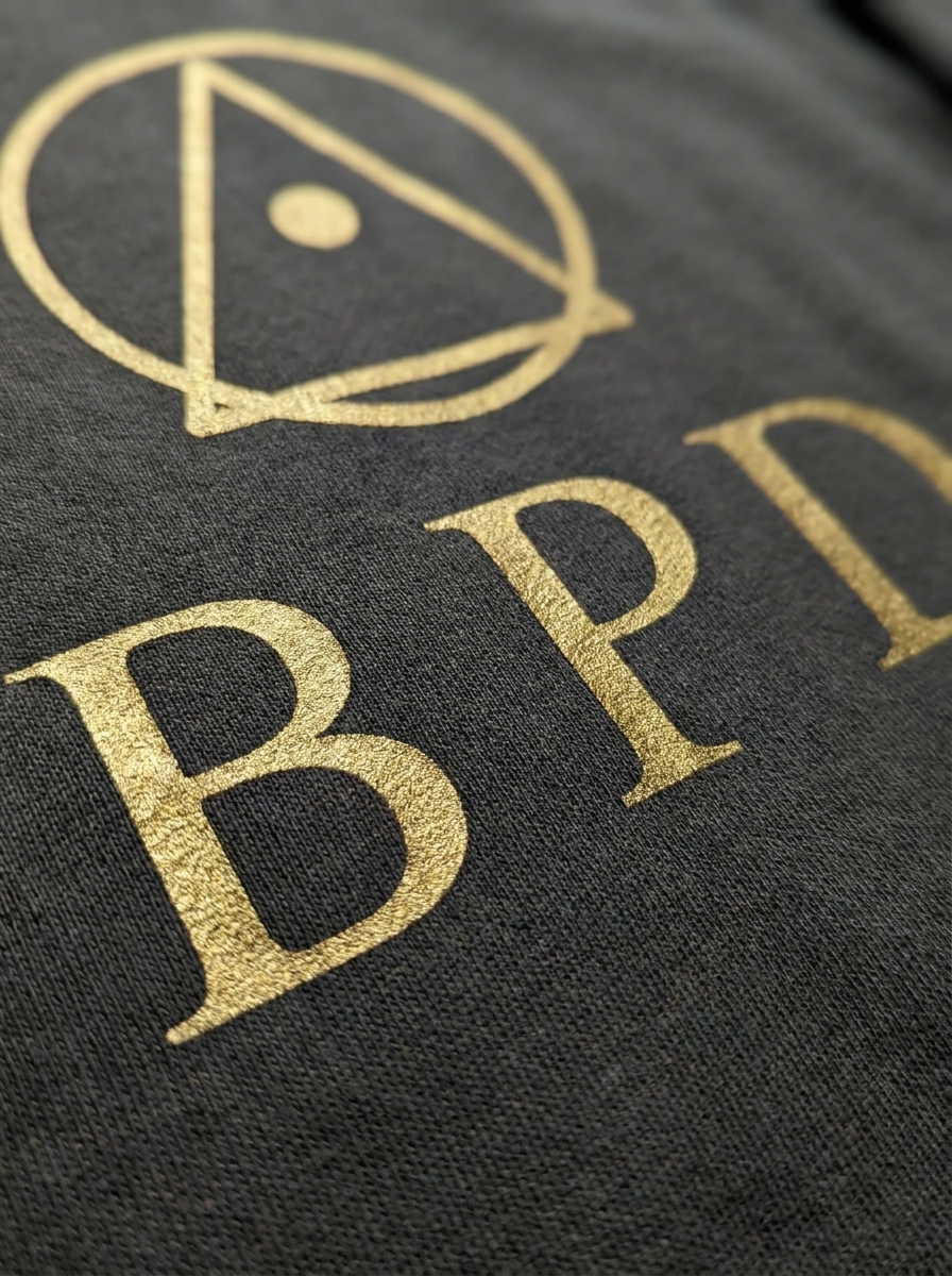BPD Heavyweight Crewneck — Pepper detail
