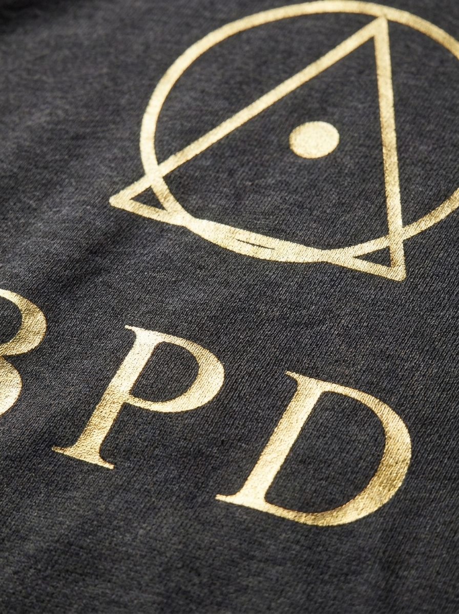 BPD Premium Hoodie — Charcoal Heather detail